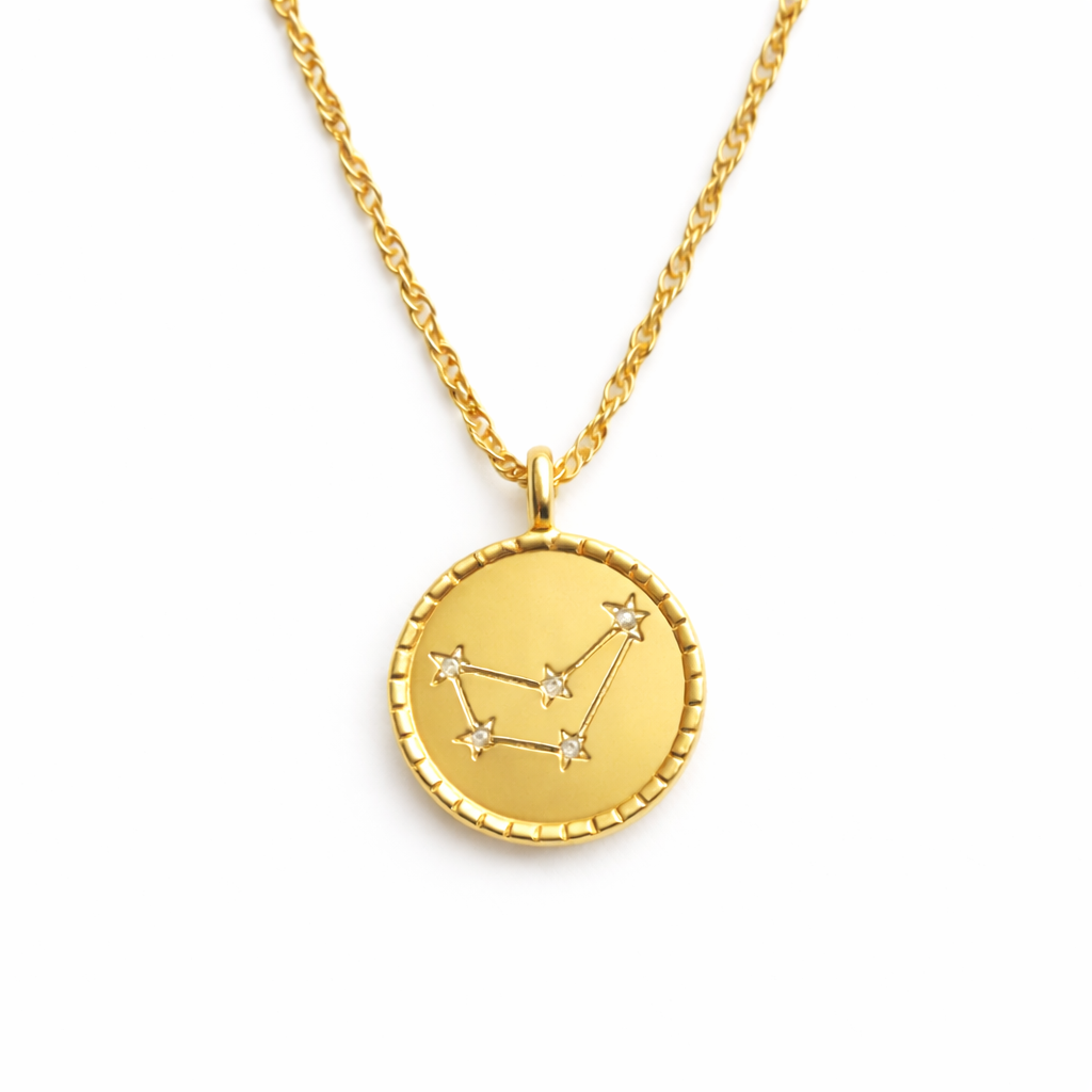 Astronomical Zodiac Constellation Medallion Necklace