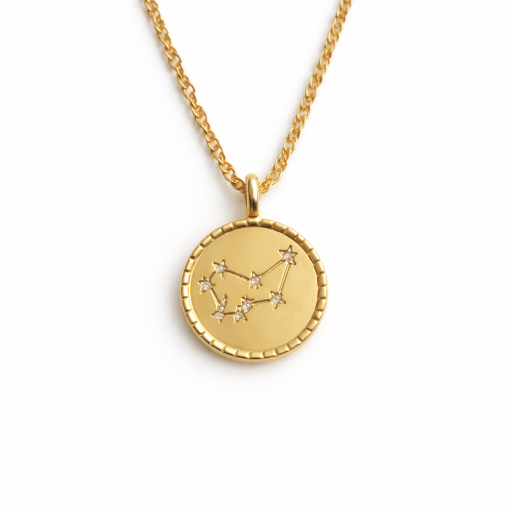 Astronomical Zodiac Constellation Medallion Necklace