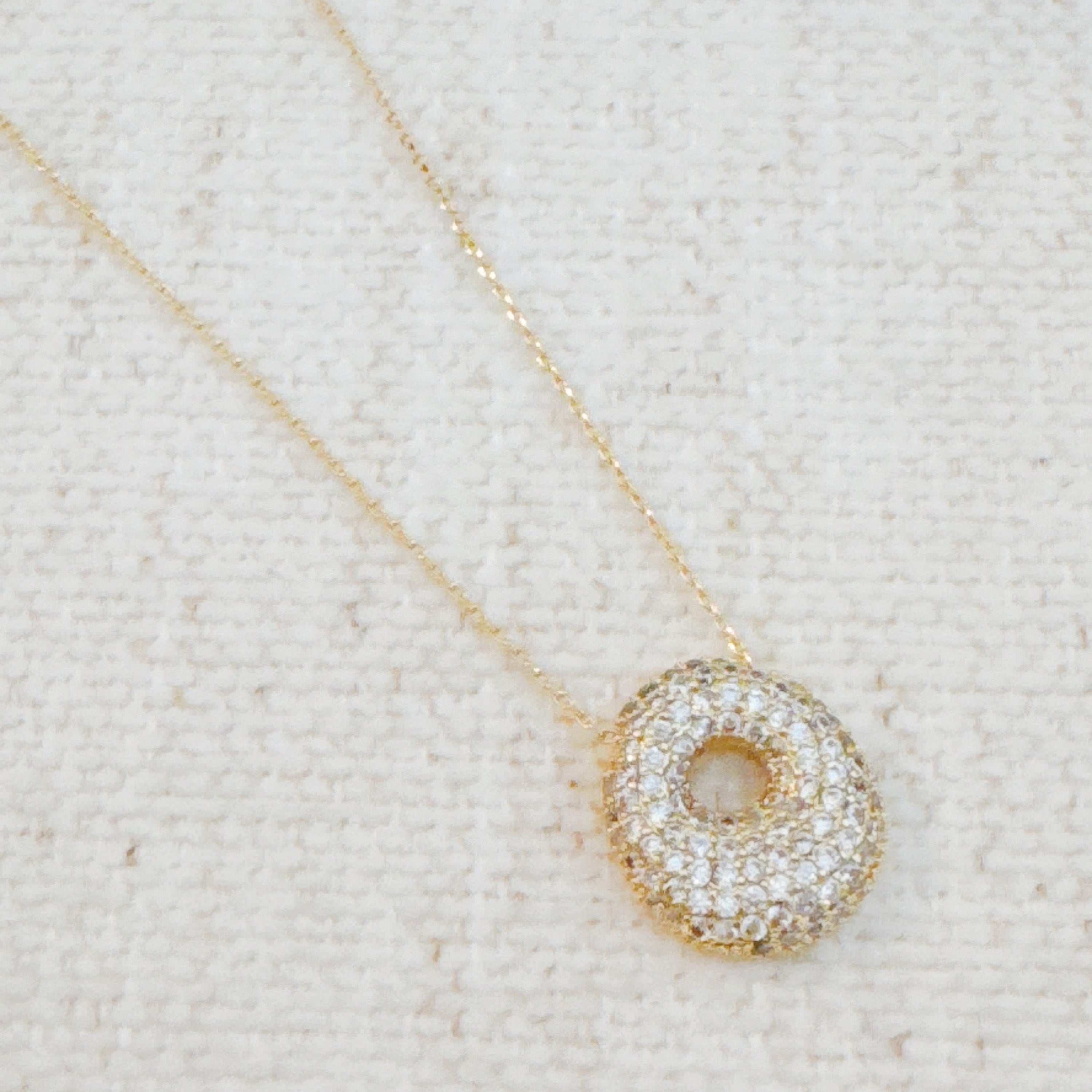 Crystal Bubble Initial Necklace