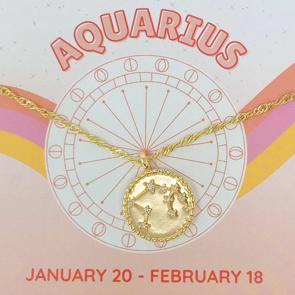 Astronomical Glam Zodiac Constellation Medallion Necklace - layered with other necklaces