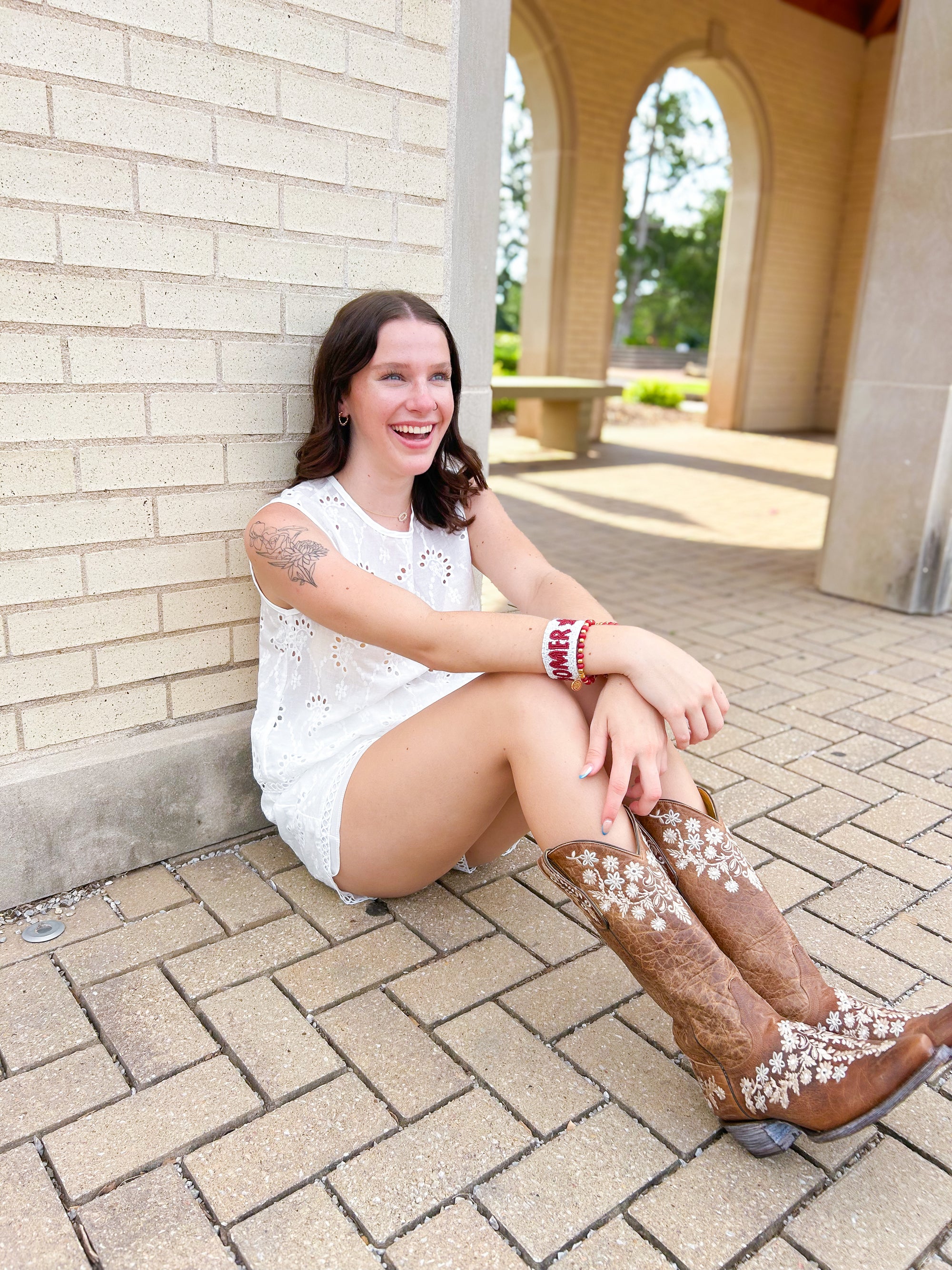 Eyelet Embroidered Tank and Shorts Set