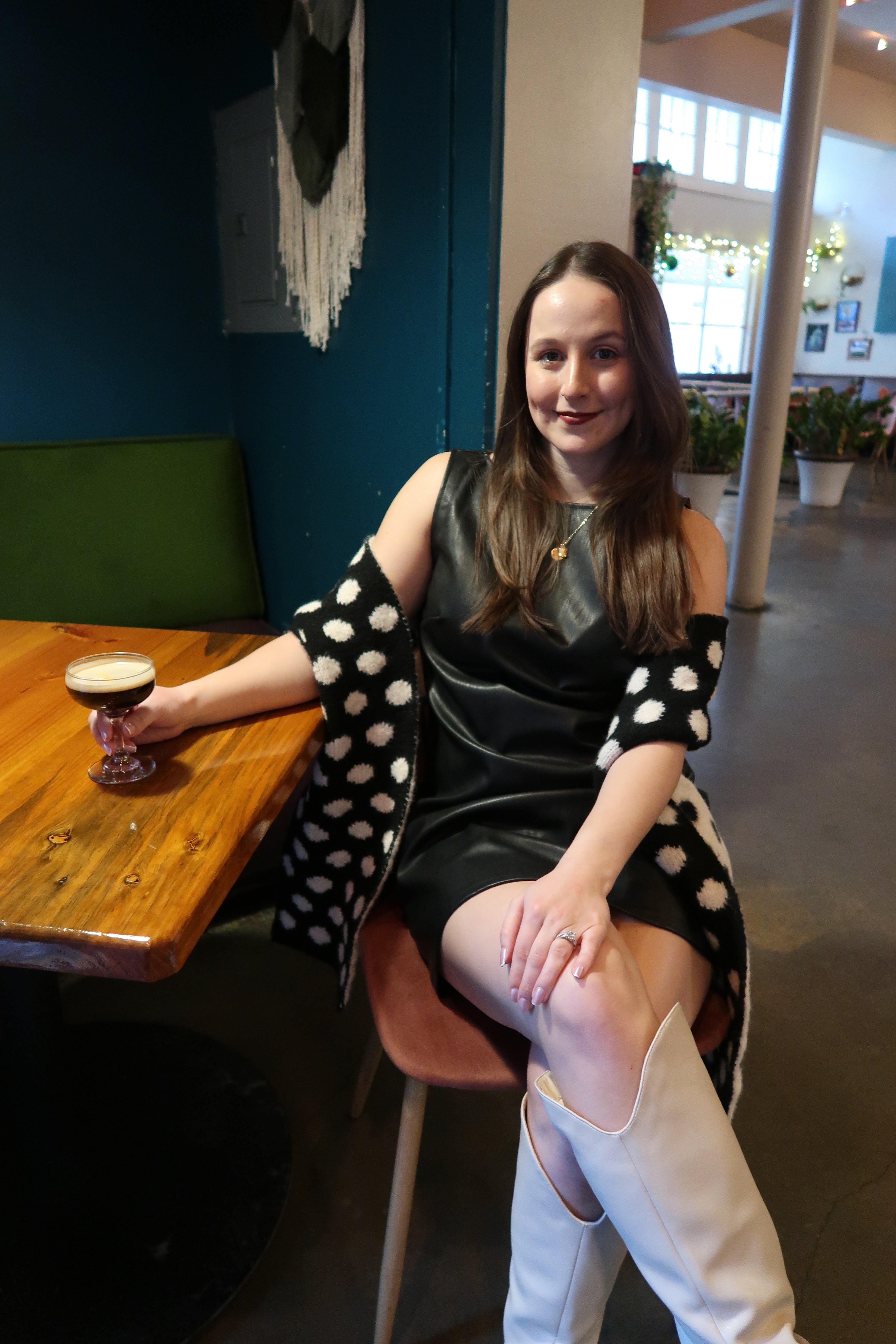 Polka Dot Knitted Scarf