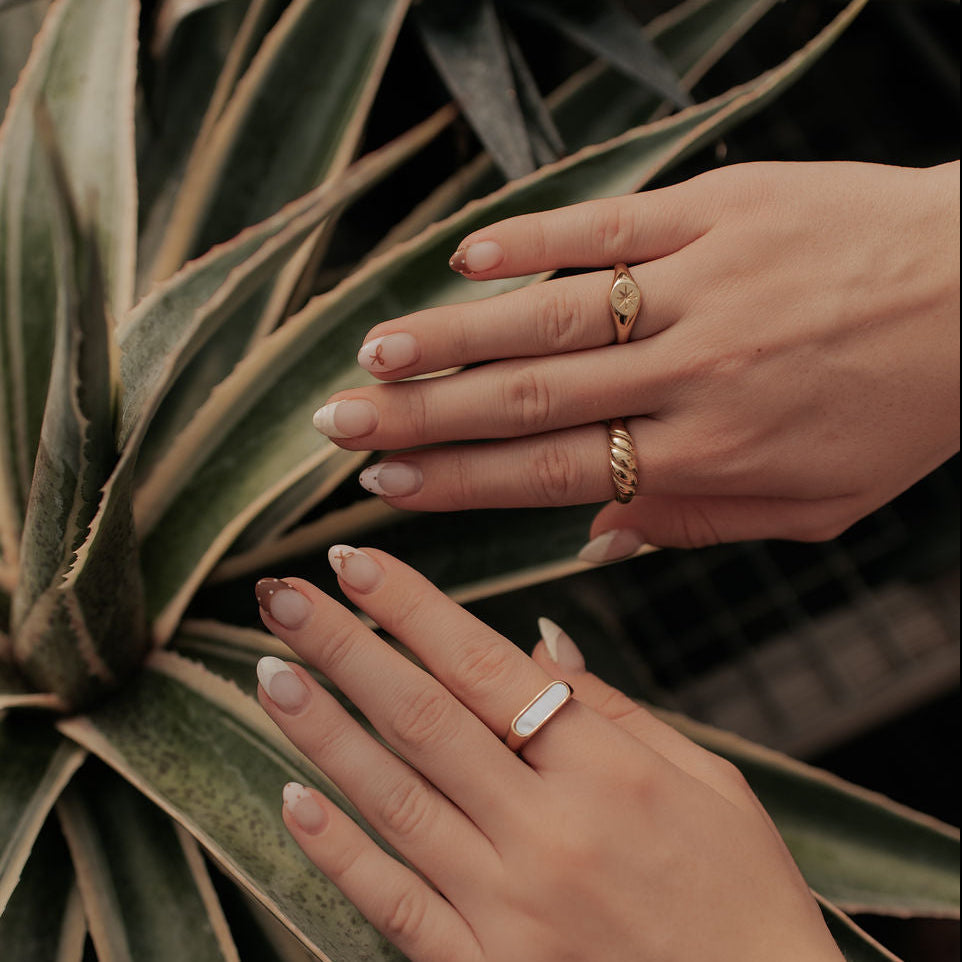 Wren Twist Ring - minimalist stainless steel stacking ring, view 4
