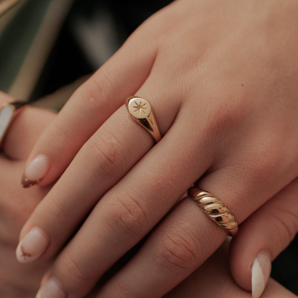 Wren Twist Ring - minimalist stainless steel stacking ring, view 2