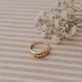 Wren Twist Ring - minimalist stainless steel stacking ring, view 1