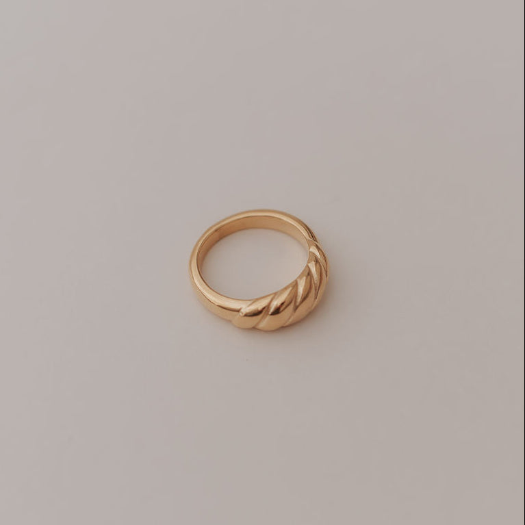 Wren Twist Ring - minimalist stainless steel stacking ring, view 3