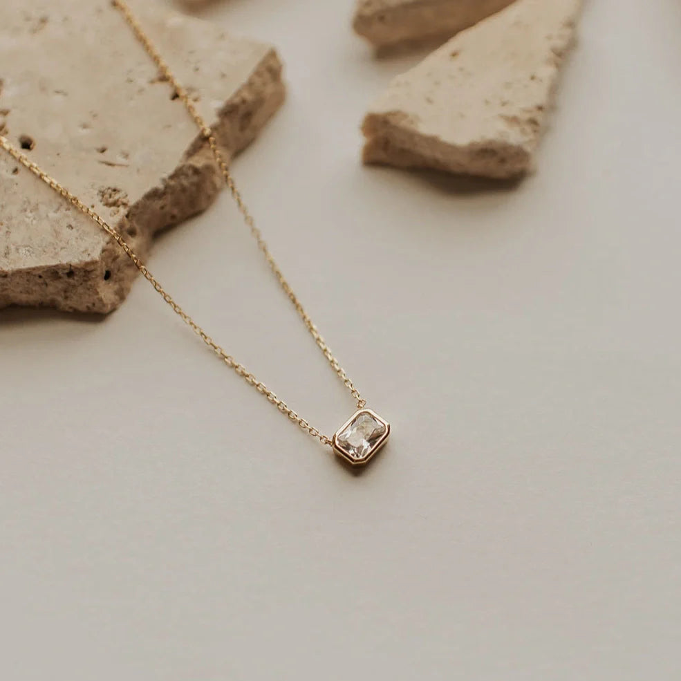 Blair Diamond Necklace - cubic zirconia layering necklace, view 1