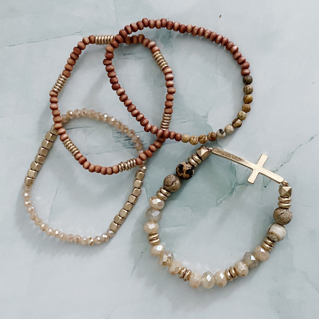 Stone And Wooden Beads Bracelet