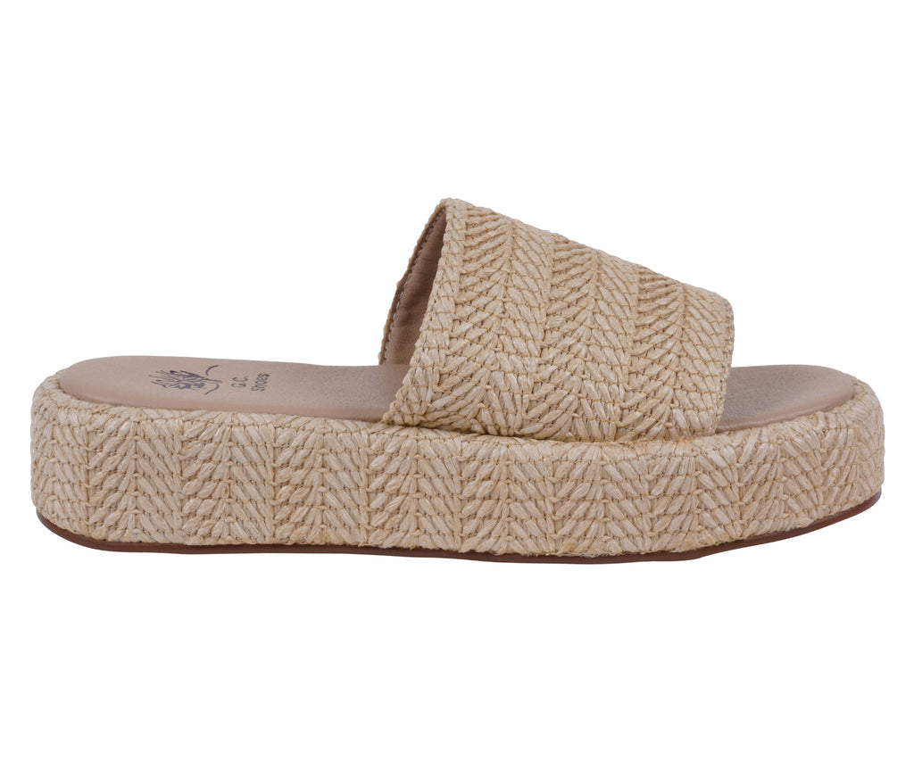 Natural platform slide sandal, 1.75 inch platform height