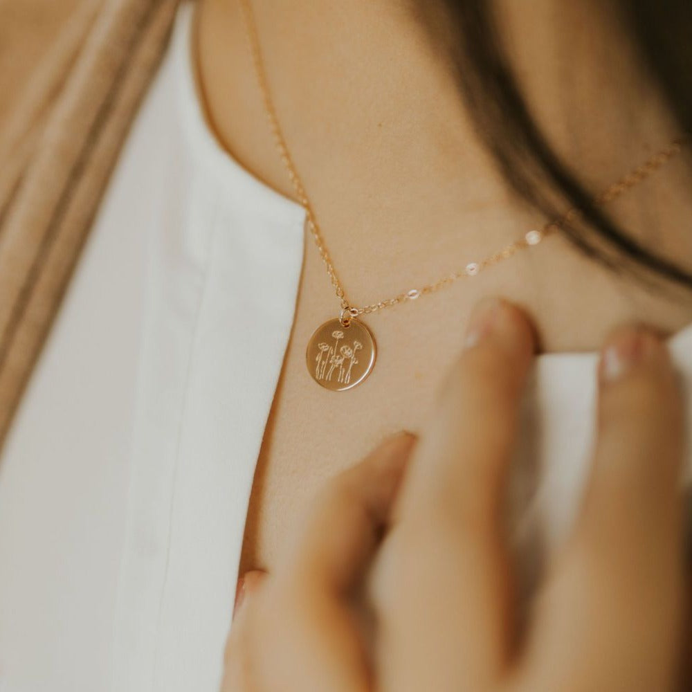 Poppy Necklace - floral collection layering necklace, view 3