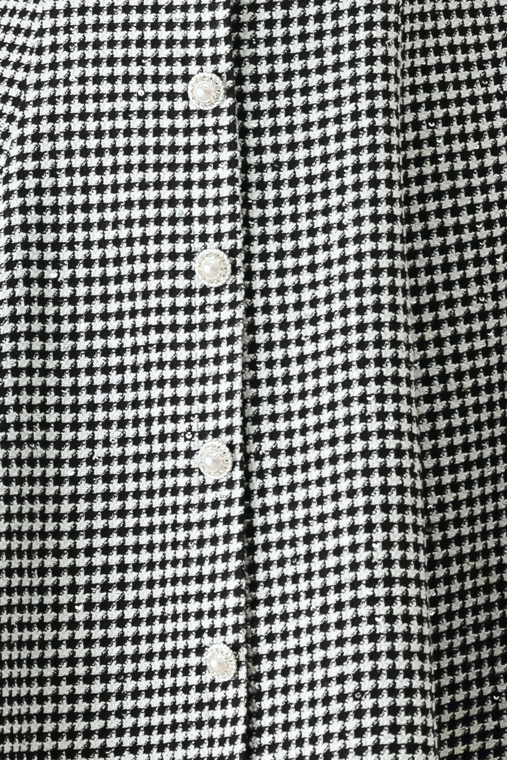 Houndstooth Sequin Skater Mini Dress in black and white, alternate view