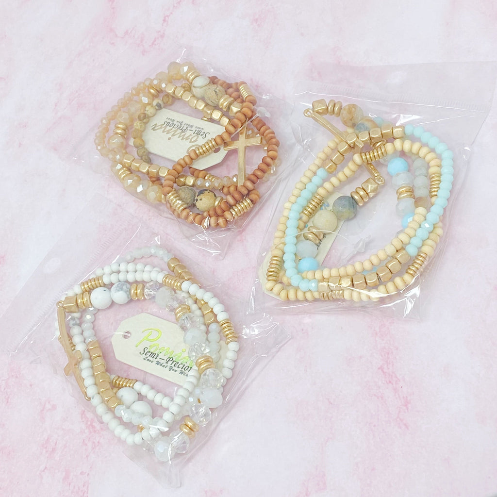 Stone And Wooden Beads Bracelet