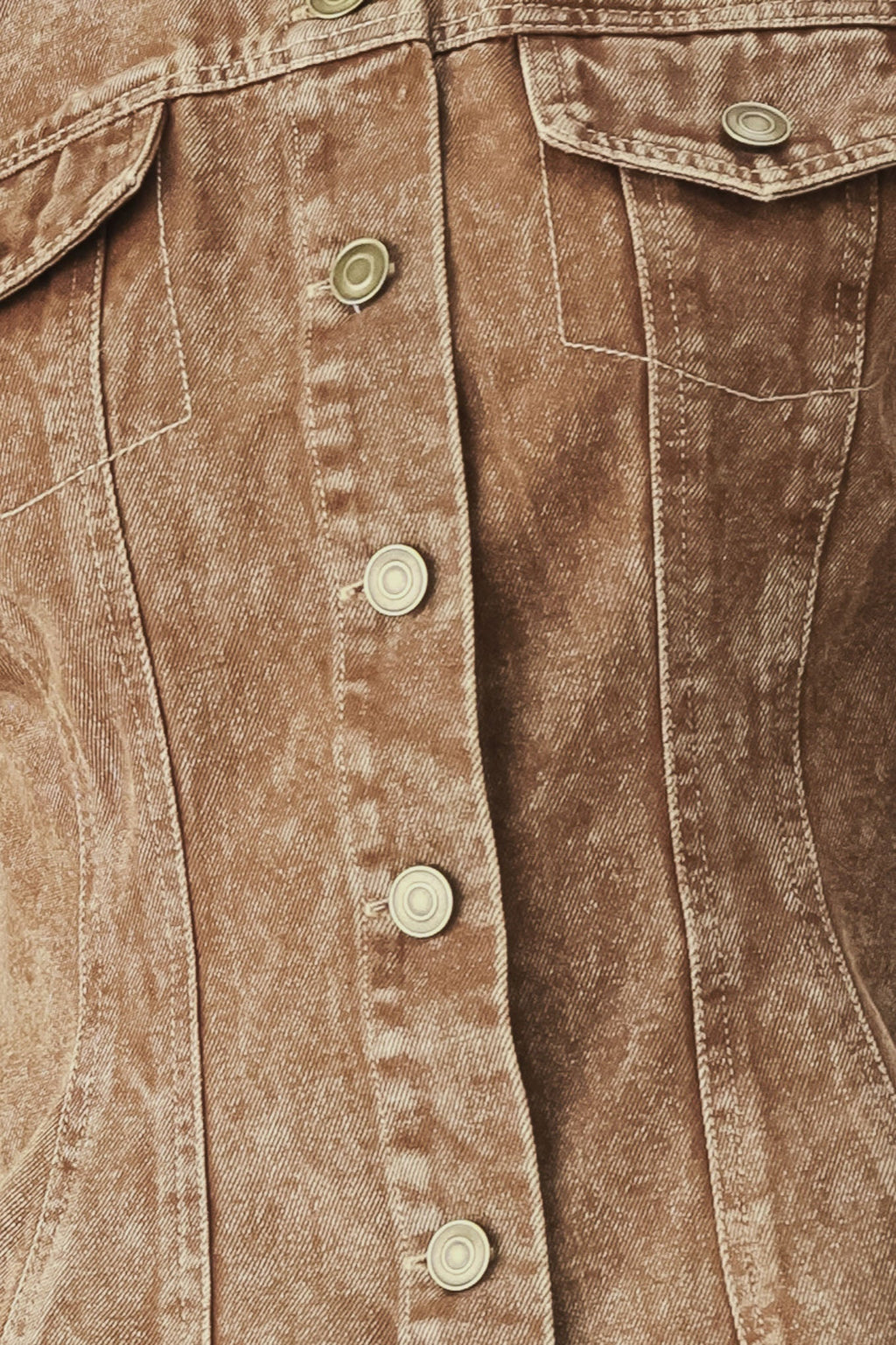 Size chart for vintage brown denim jacket