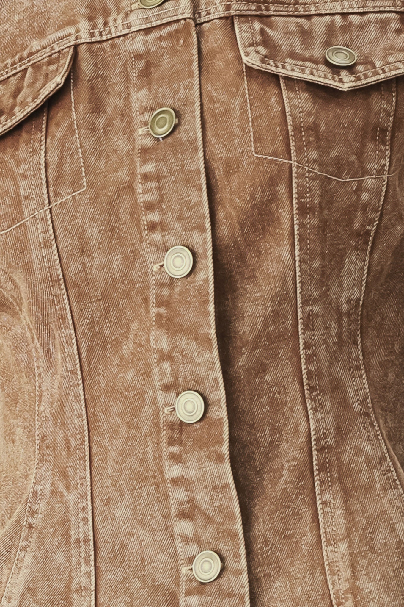 Size chart for vintage brown denim jacket
