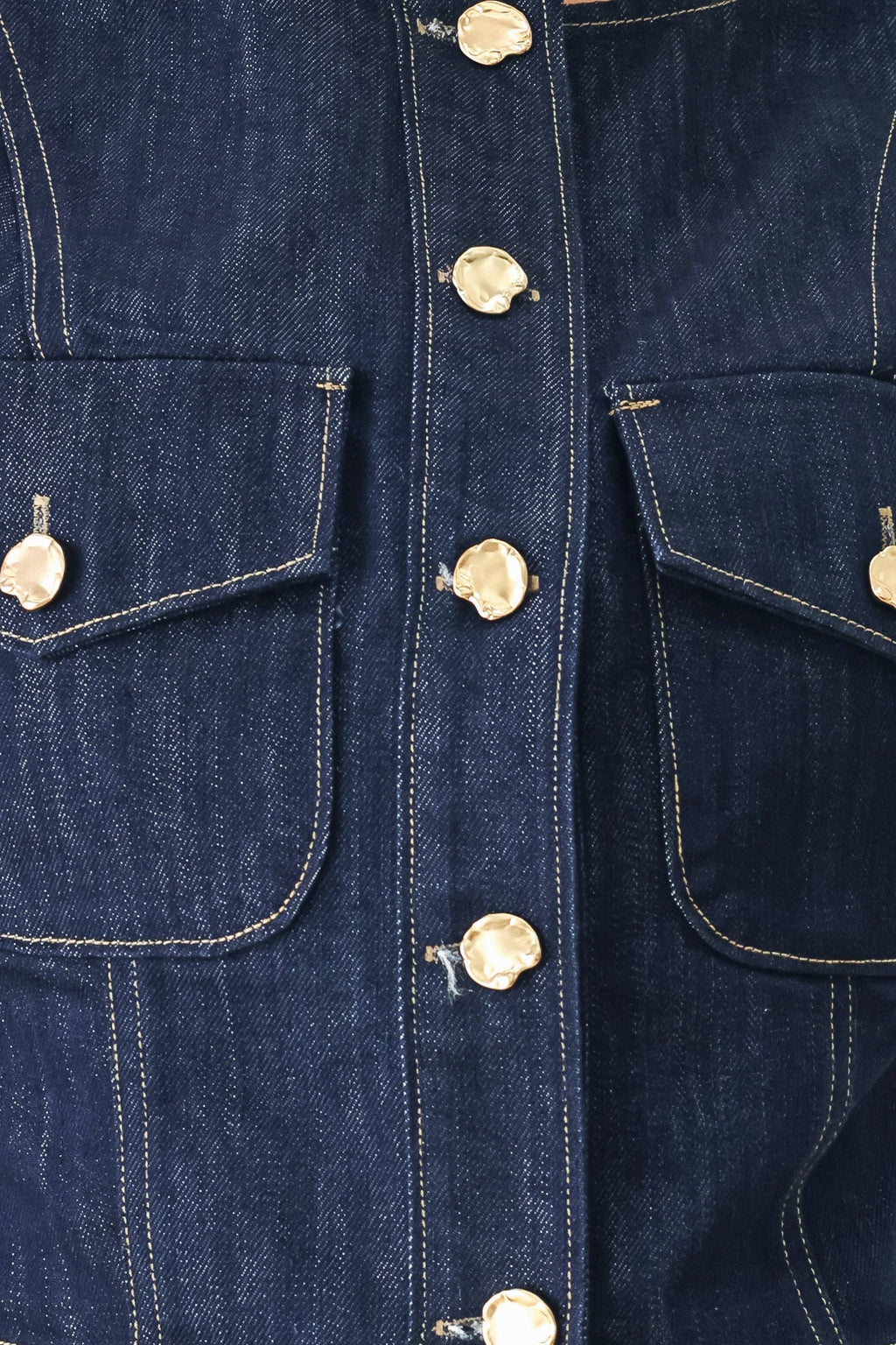 Iconic Indigo Denim Crop Vest swatch, indigo denim colorway