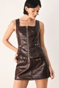 Wild At Heart Embossed Faux Leather Vest - front view