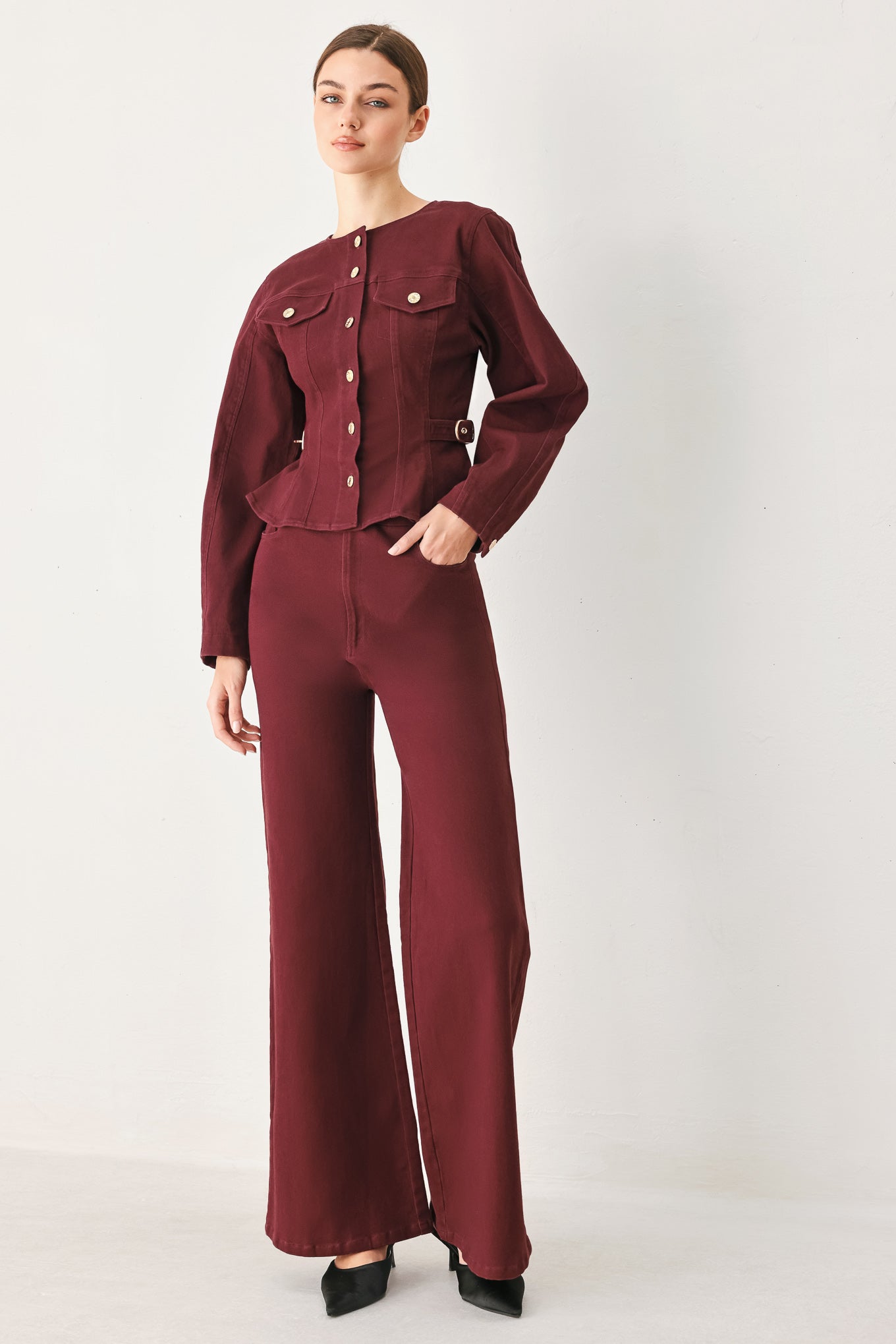 Merlot Ridge Woven Jacket - button-down jacket, view 3