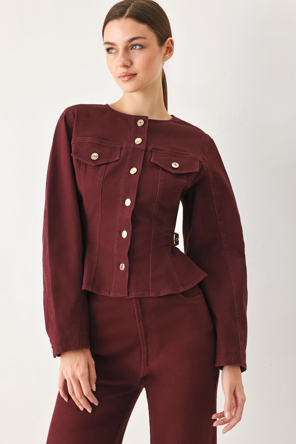 Merlot Ridge Woven Jacket - button-down jacket, view 1
