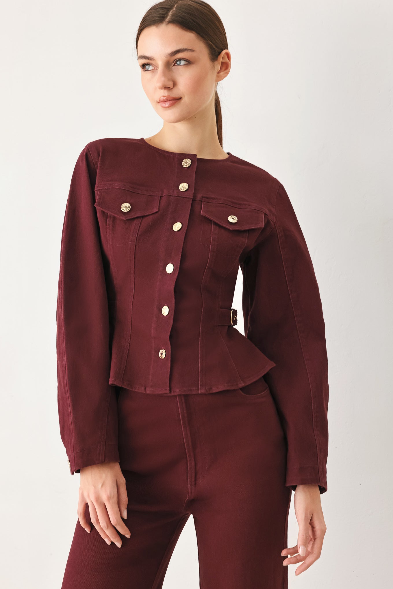 Merlot Ridge Woven Jacket - button-down jacket, view 1