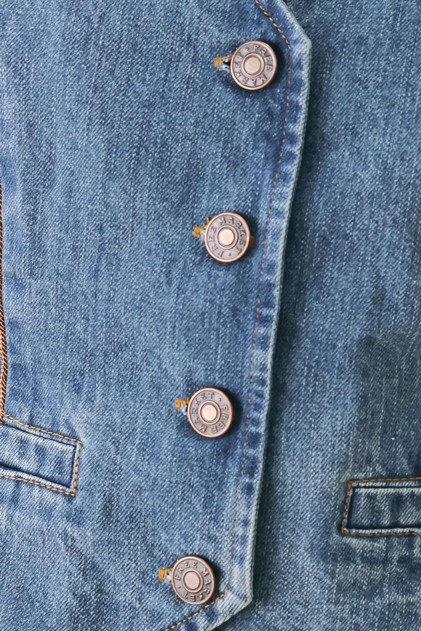 Western Muse Denim Vest swatch, denim colorway