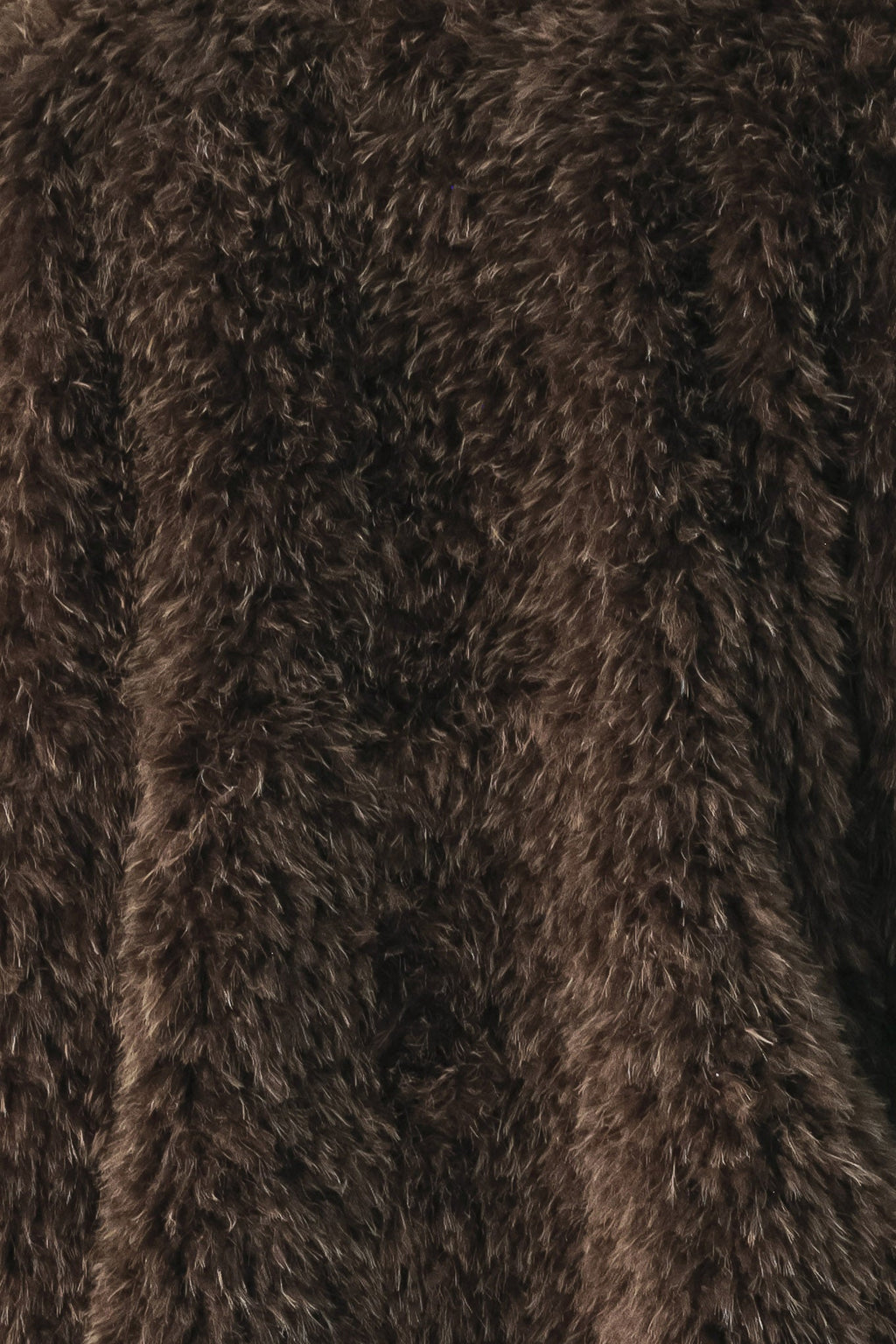 Dark brown belted faux fur midi coat - view 12