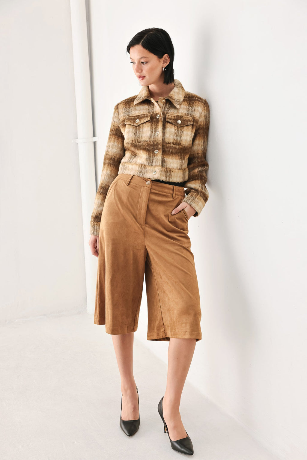 Autumn In Aspen Plaid Crop Jacket