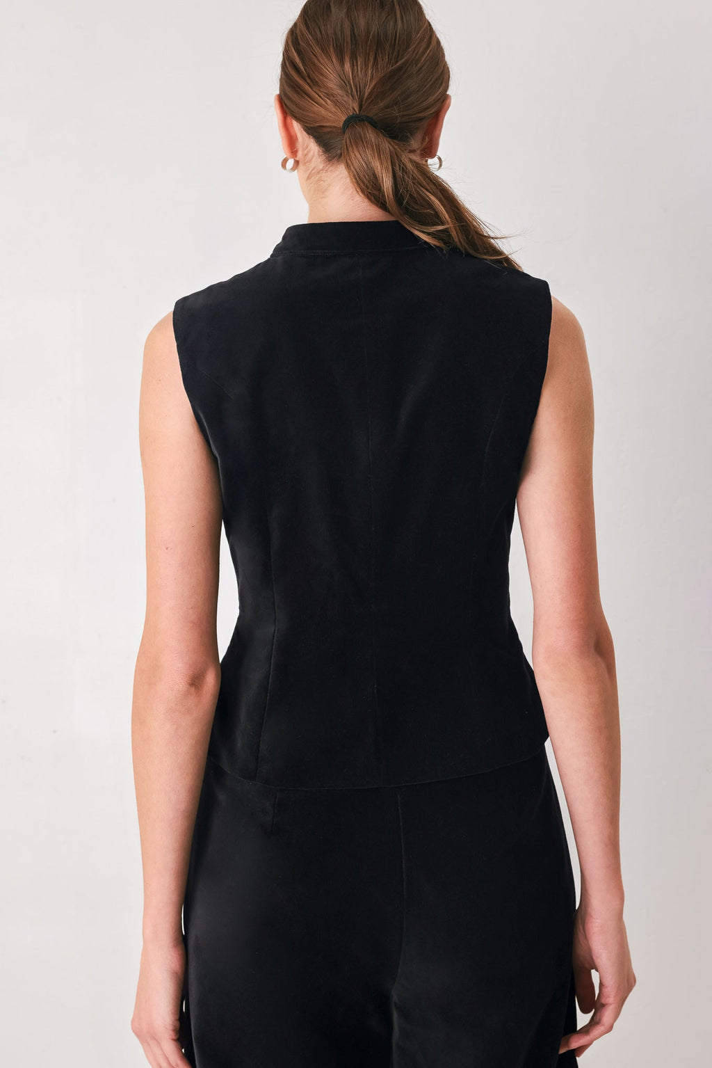Black velvet military vest with mandarin collar - view 6