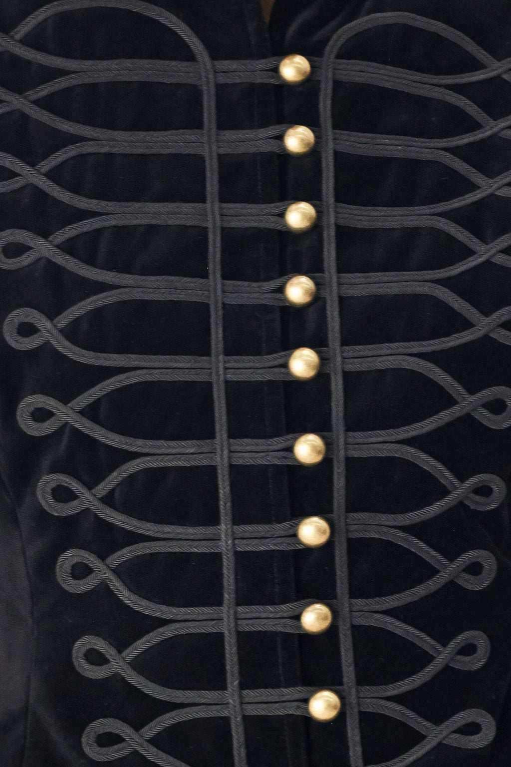 Black velvet military vest with mandarin collar - view 7