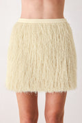Cream eyelash fringe mini skirt - view 1