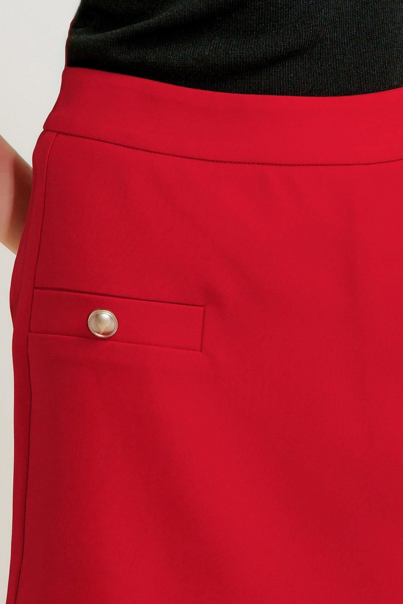 Melted Marshmallow Red Woven Skort - red side-slit skort, view 2
