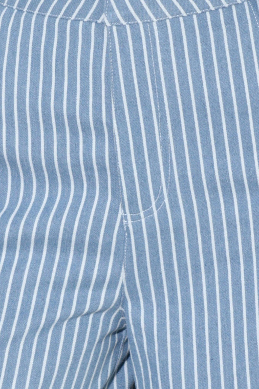 Pinstripe Prestige Woven Pants in Denim White - fabric swatch detail