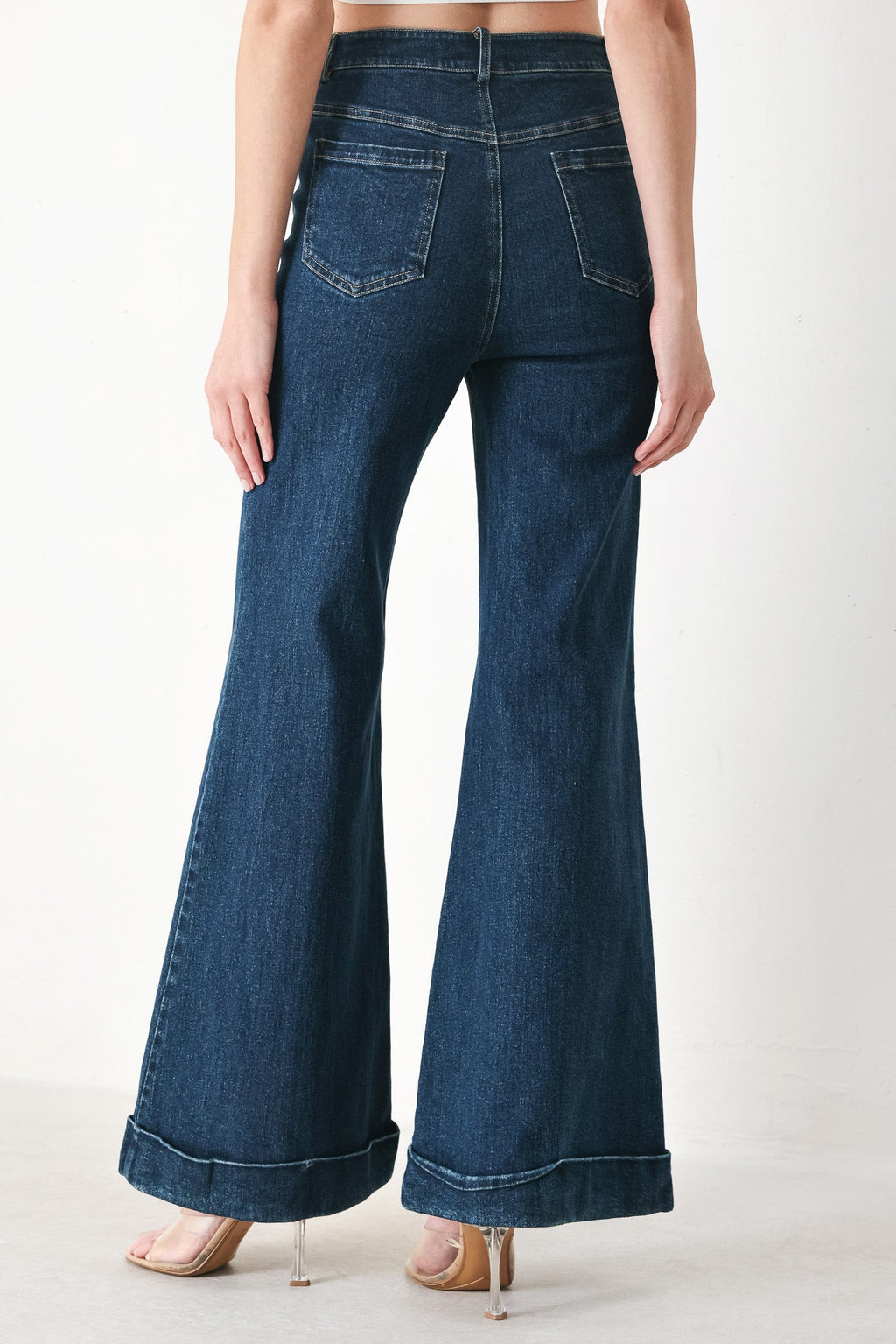 Skyline Flare Denim Pants in Indigo Denim - styled outfit view