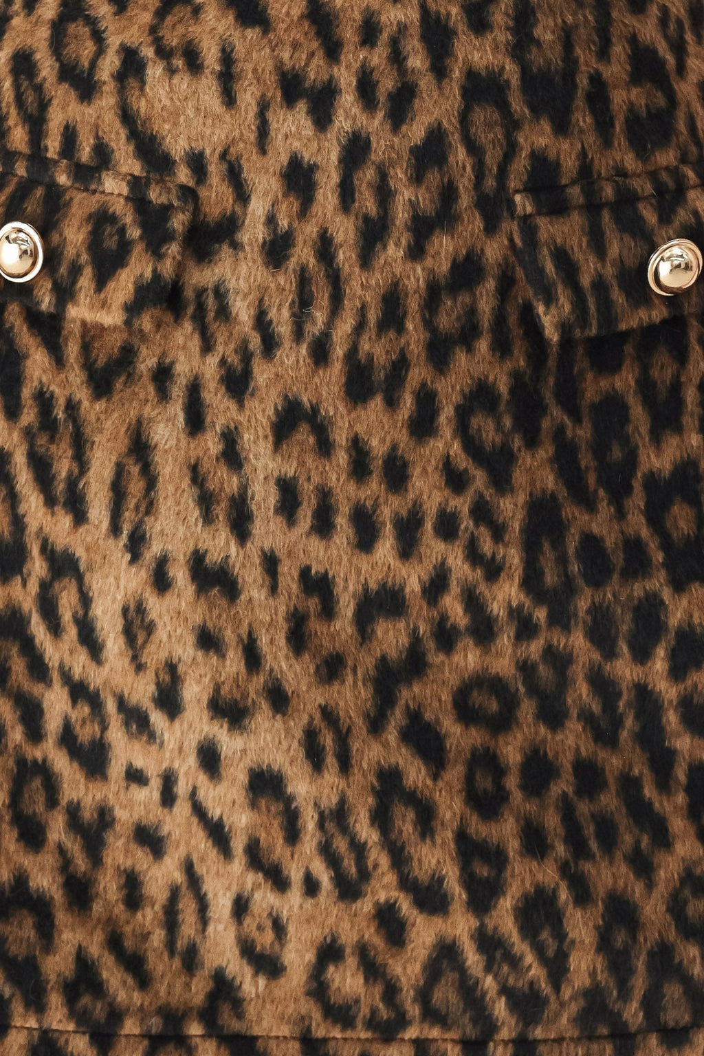 Leopard Wool Blend Mini Skort in brown and black leopard, alternate view