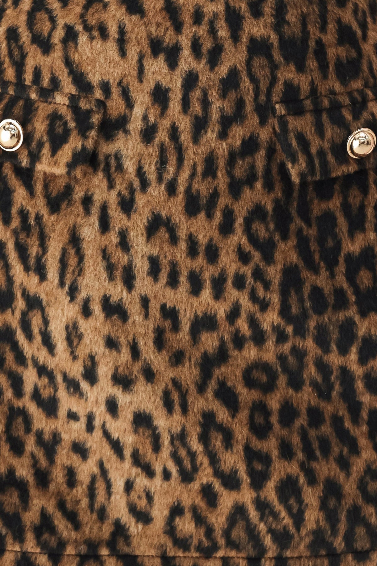 Leopard Wool Blend Mini Skort in brown and black leopard, alternate view