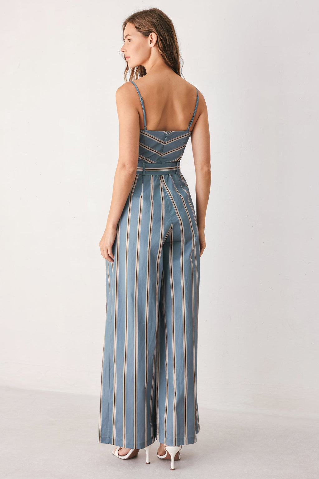 Hampton Stripe Woven Jumpsuit - striped wide-leg jumpsuit, view 6
