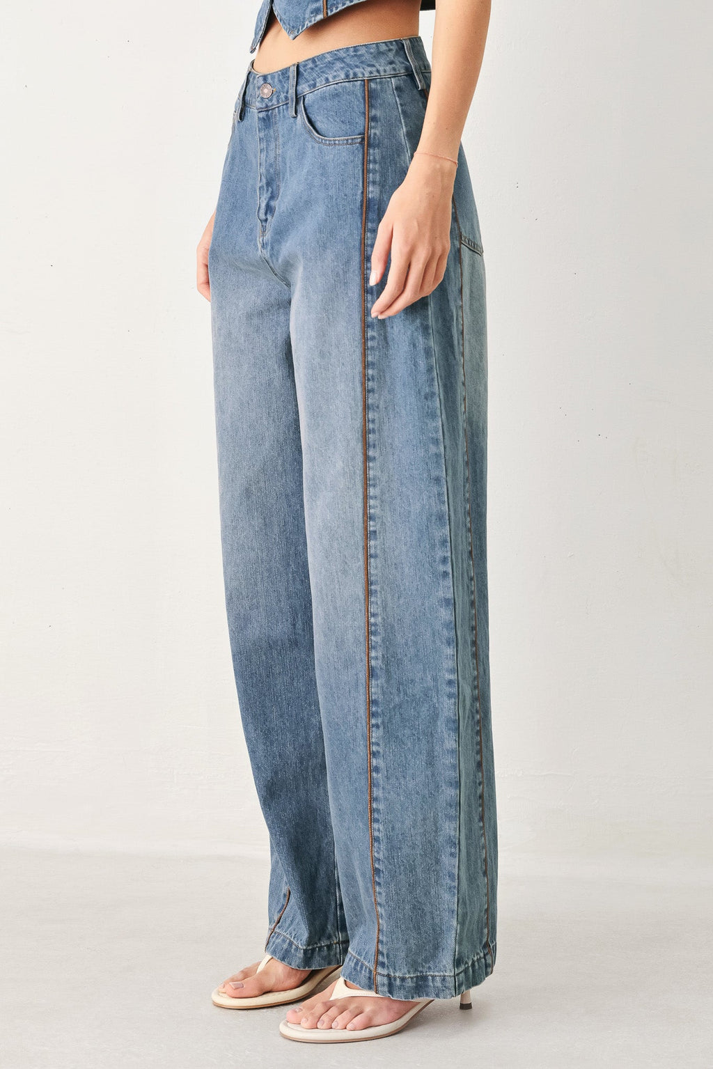 Western Muse Denim Balloon Pants in Denim wash