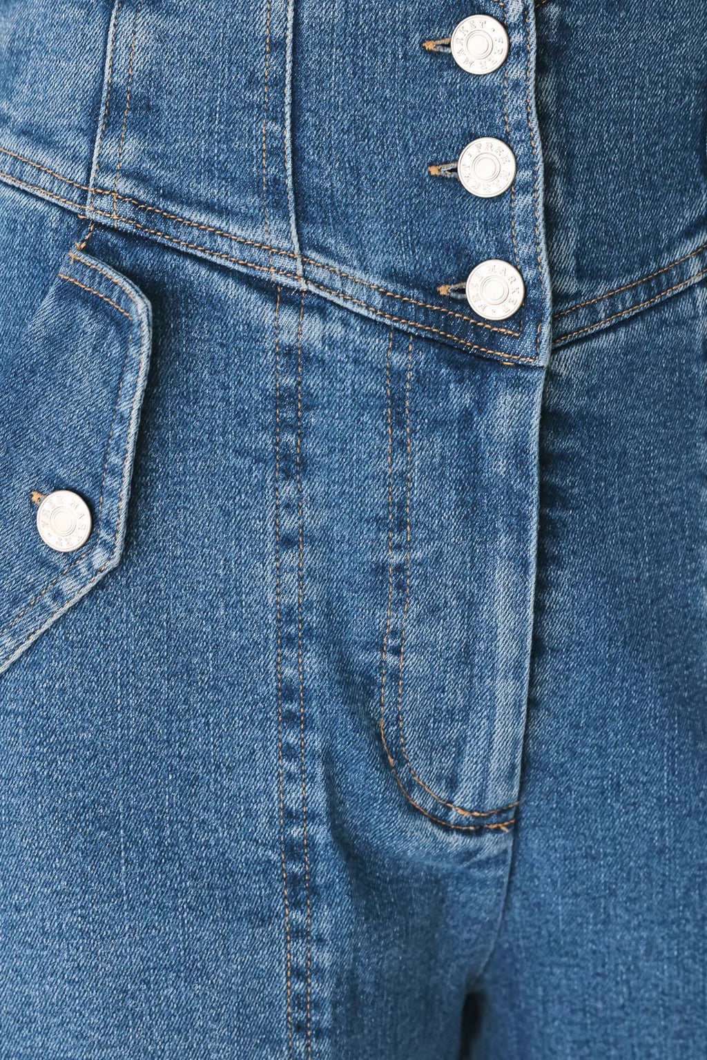 Briar Blue Flared Denim Pants - wide-leg denim pants, view 7