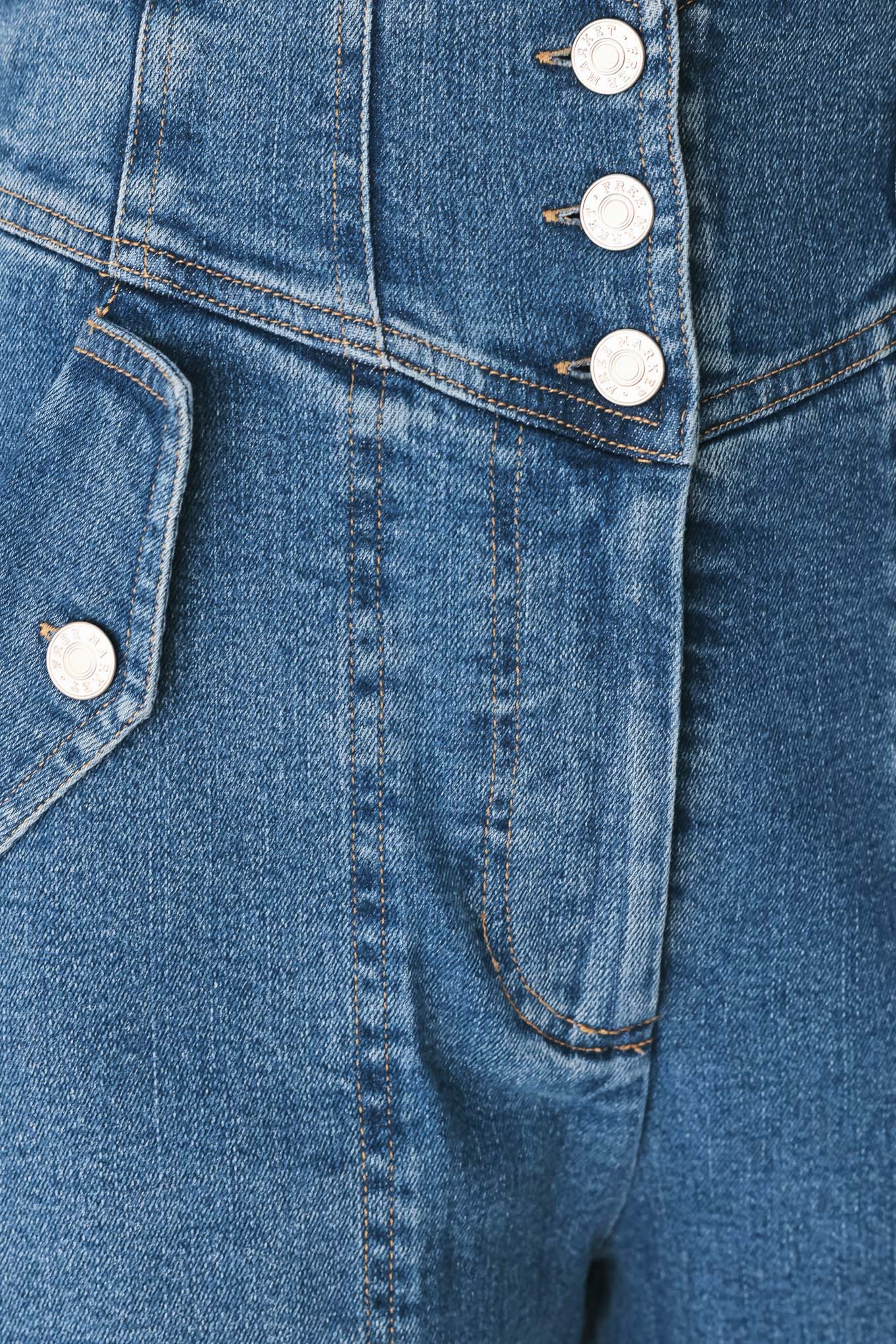 Briar Blue Flared Denim Pants - wide-leg denim pants, view 7
