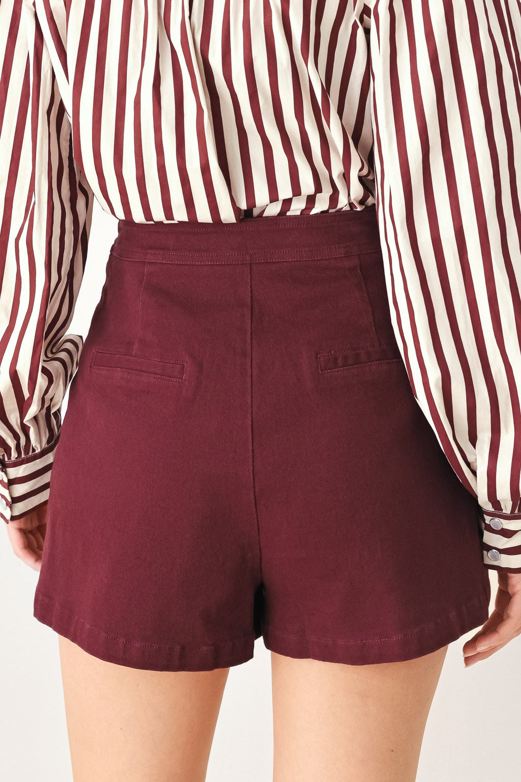 Merlot Ridge Woven Skort - button-front mini skort, view 2