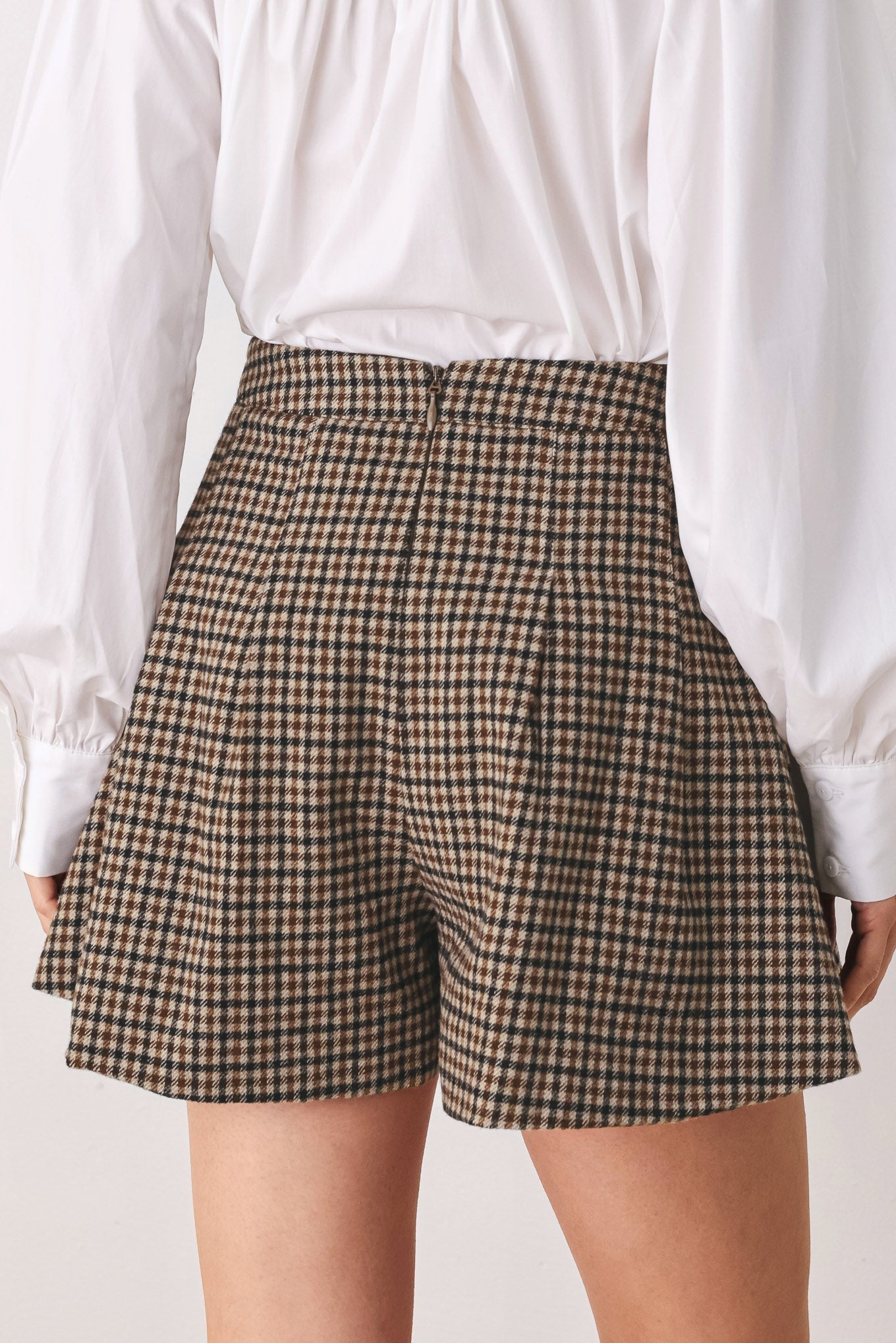 Tweed Academy Woven Skort - houndstooth mini skort, view 6