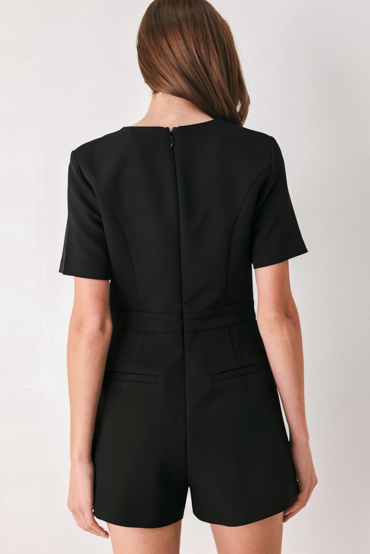 Black bow keyhole romper - view 7