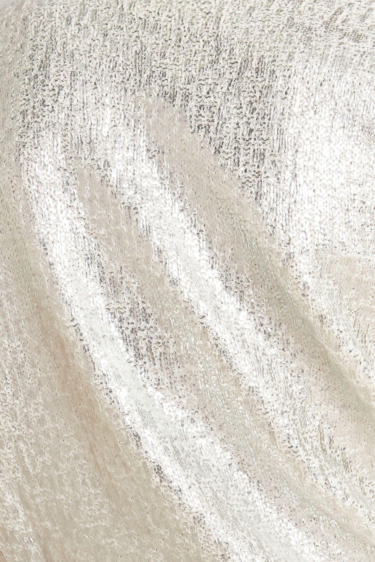 Silver Foil Short Sleeve Sweater Top in silver, alternate view