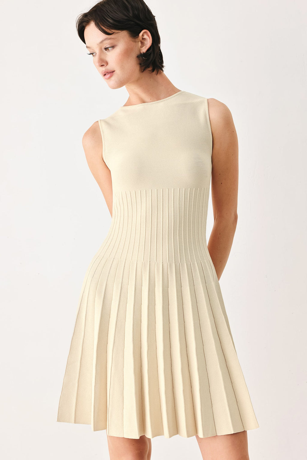 Weekend Estate Sweater Knit Mini Dress - pleated mini dress, view 8