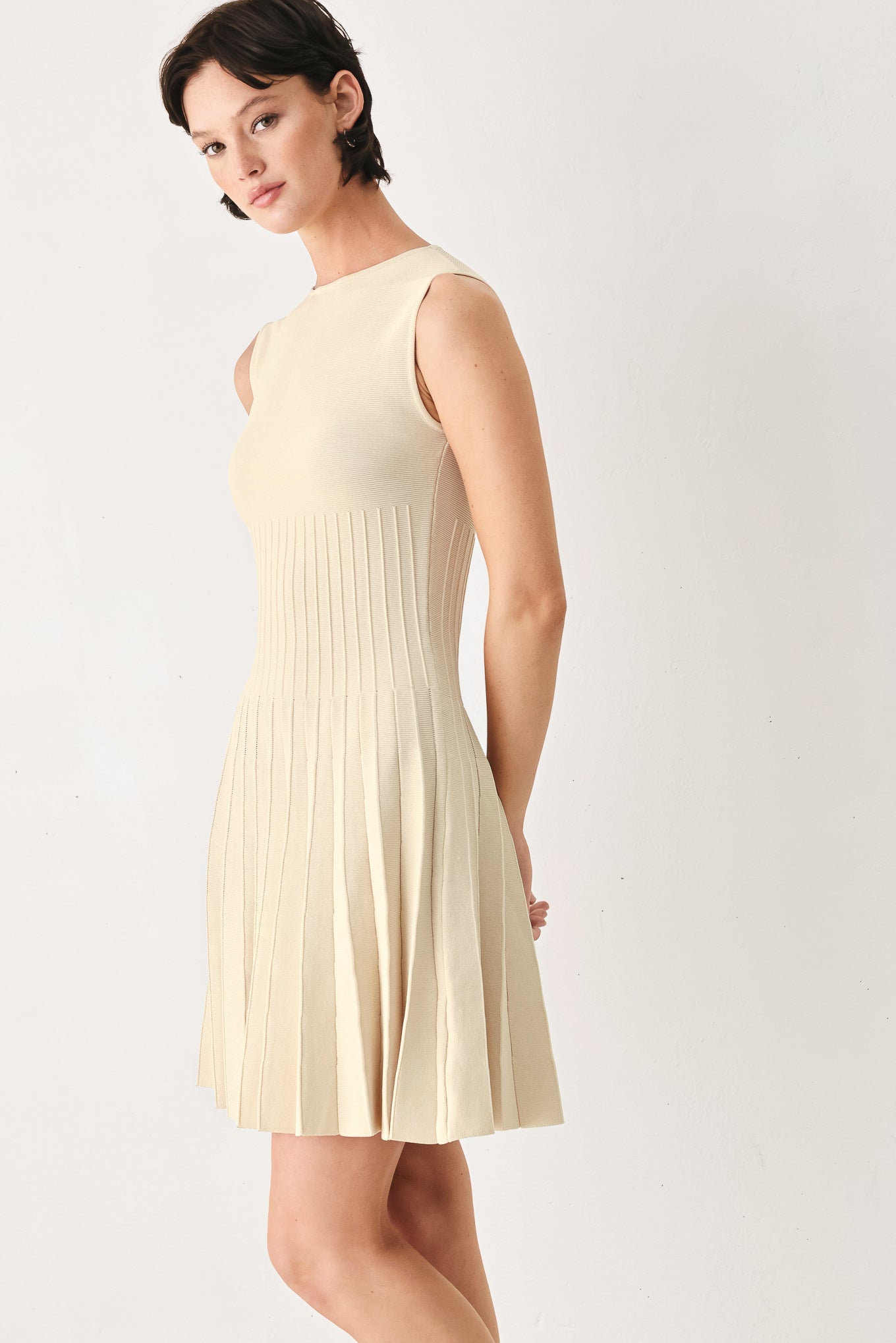 Weekend Estate Sweater Knit Mini Dress - pleated mini dress, view 9