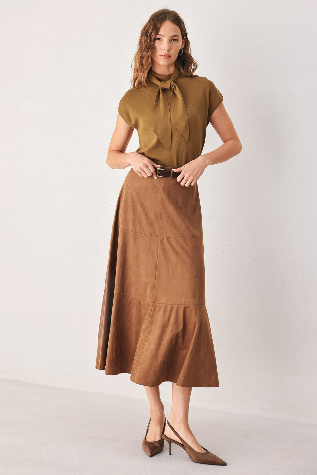 Amberglow Soft Knit Scarf Top