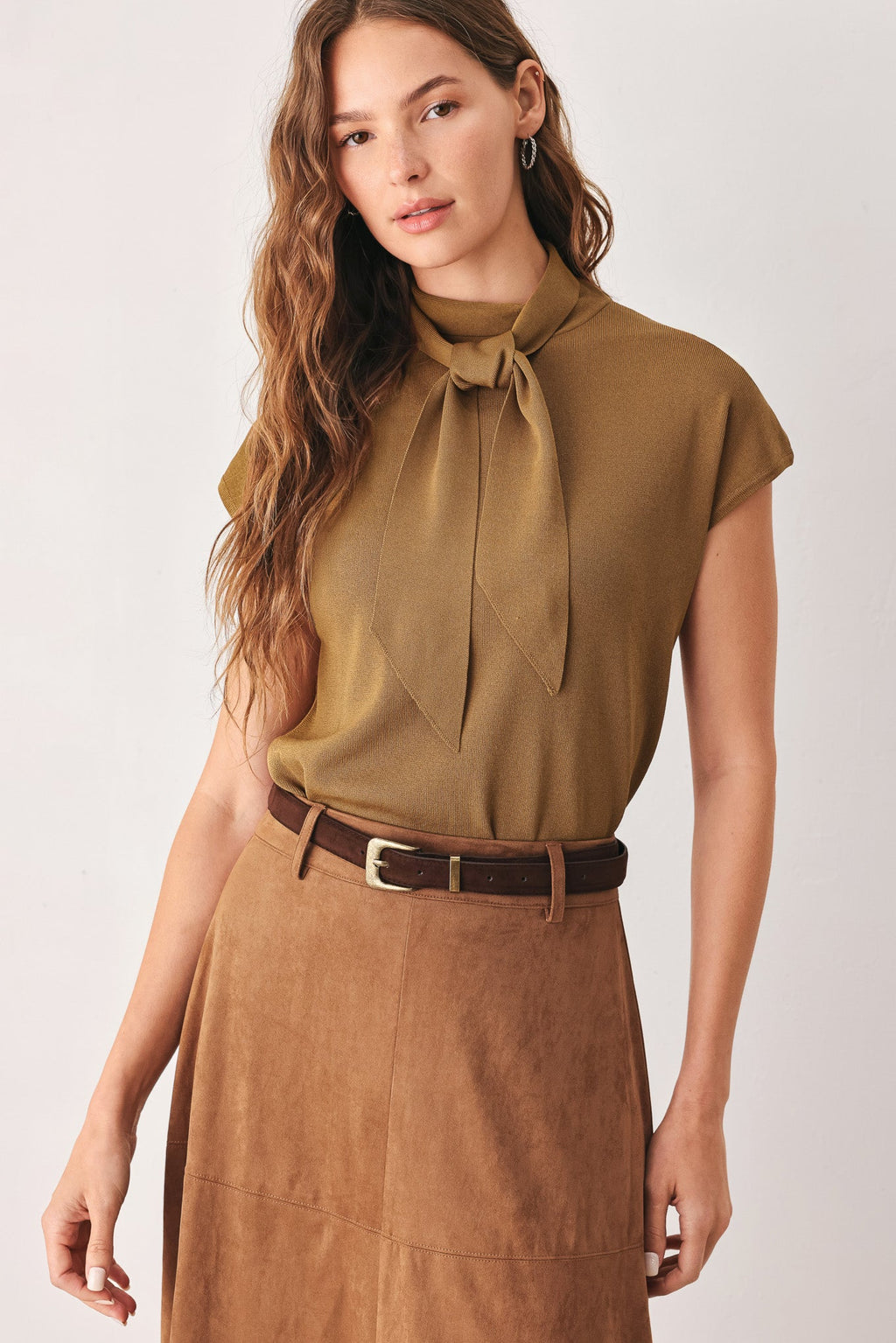 Amberglow Soft Knit Scarf Top