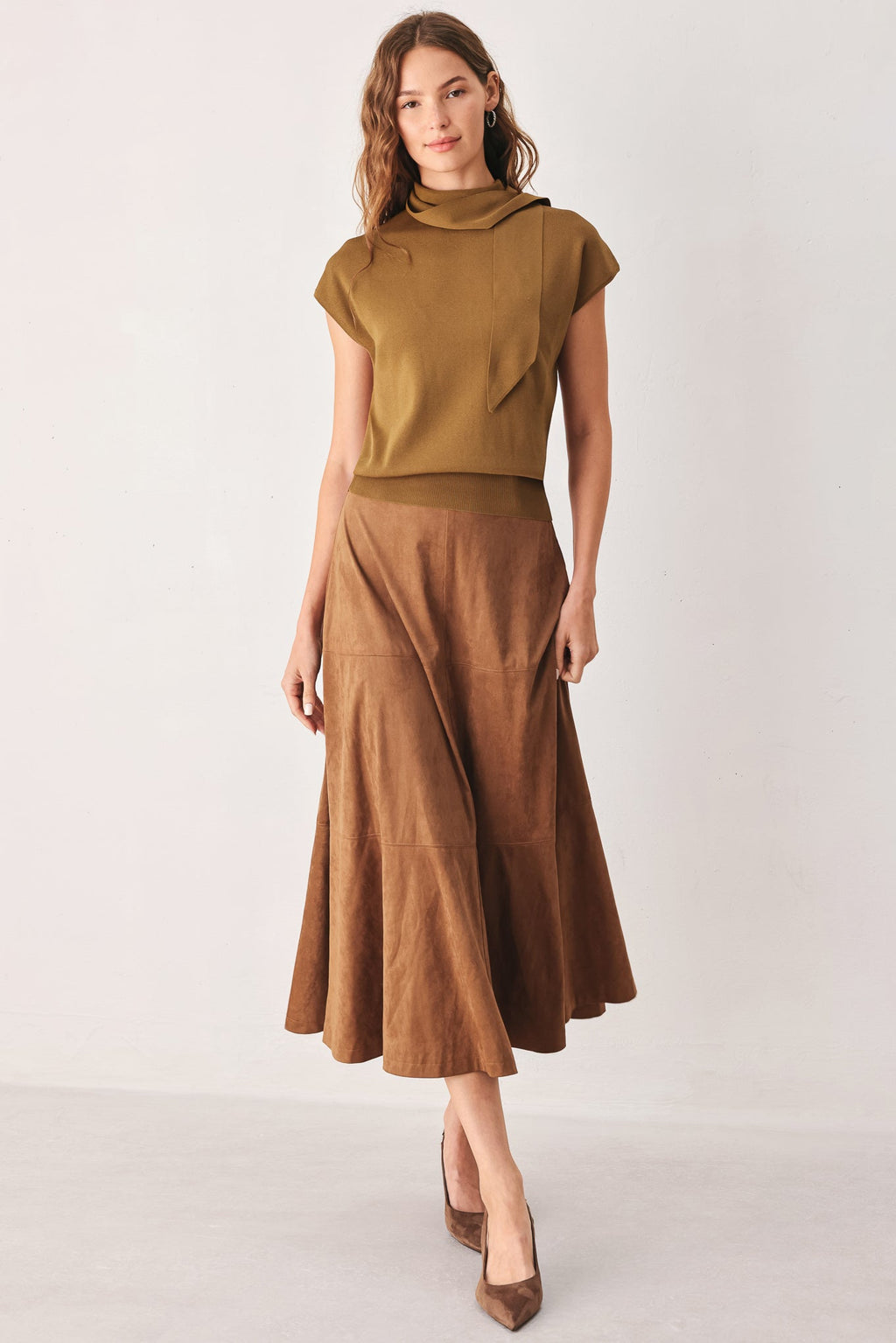 Amberglow Soft Knit Scarf Top
