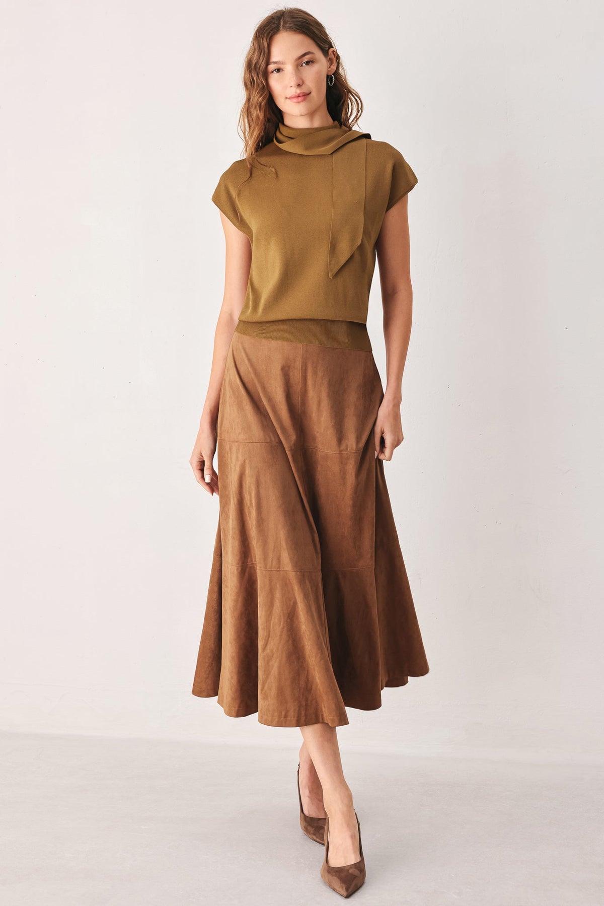 Amberglow Soft Knit Scarf Top