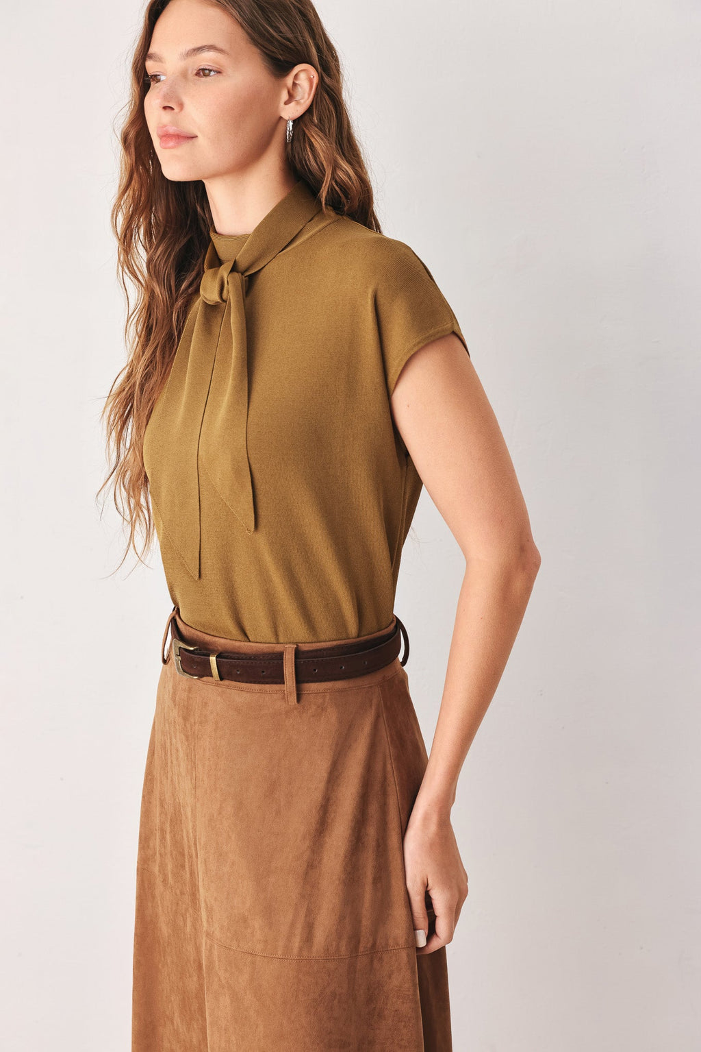 Amberglow Soft Knit Scarf Top