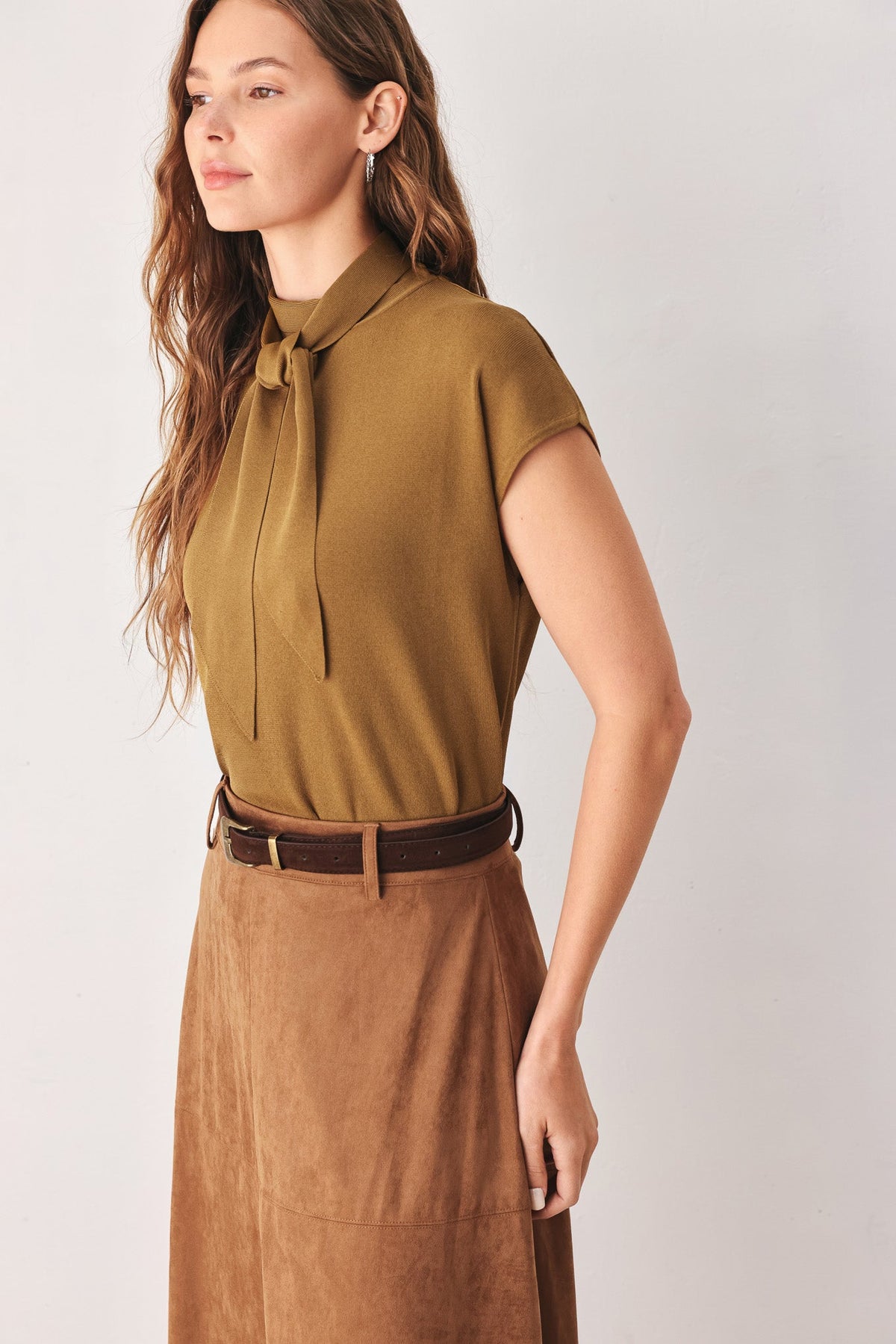 Amberglow Soft Knit Scarf Top
